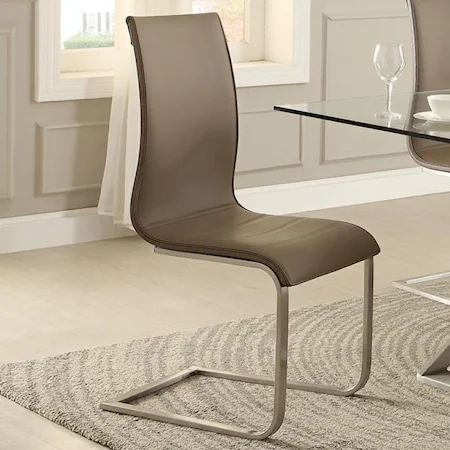 Continuous Frame Side Chair with Metal Base